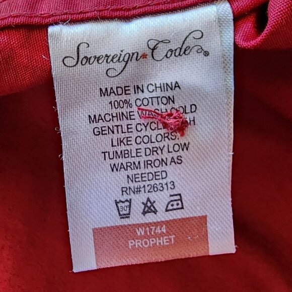 NWT Sovereign Code Prophet Retro Red Pattern Long Sleeve Button Shirt Mens XL - Picture 6 of 6